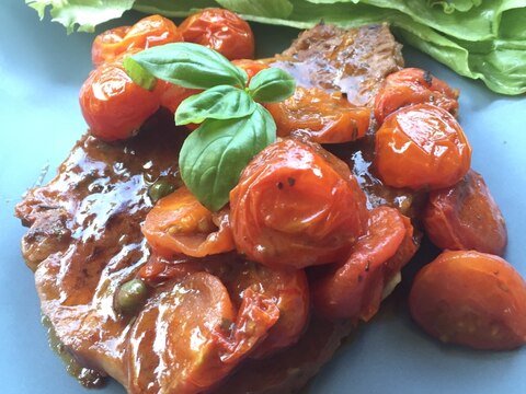 プチトマト大量消費!豚肉のプチトマトソース